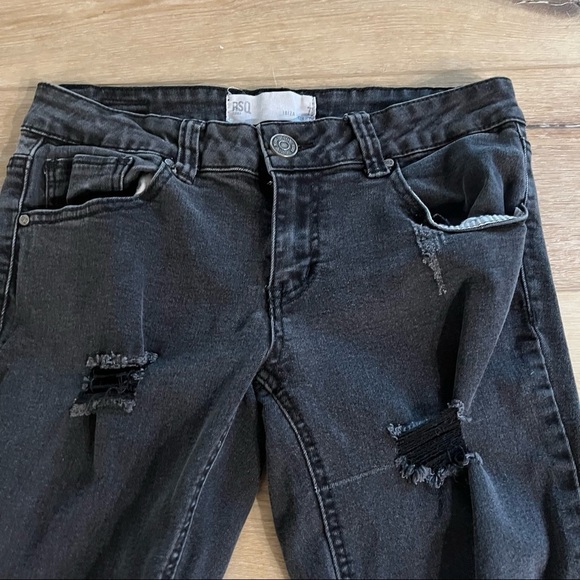 𝅺RSQ Ibiza skinny black distressed jeans, size 7, super stretchy. - Picture 6 of 9